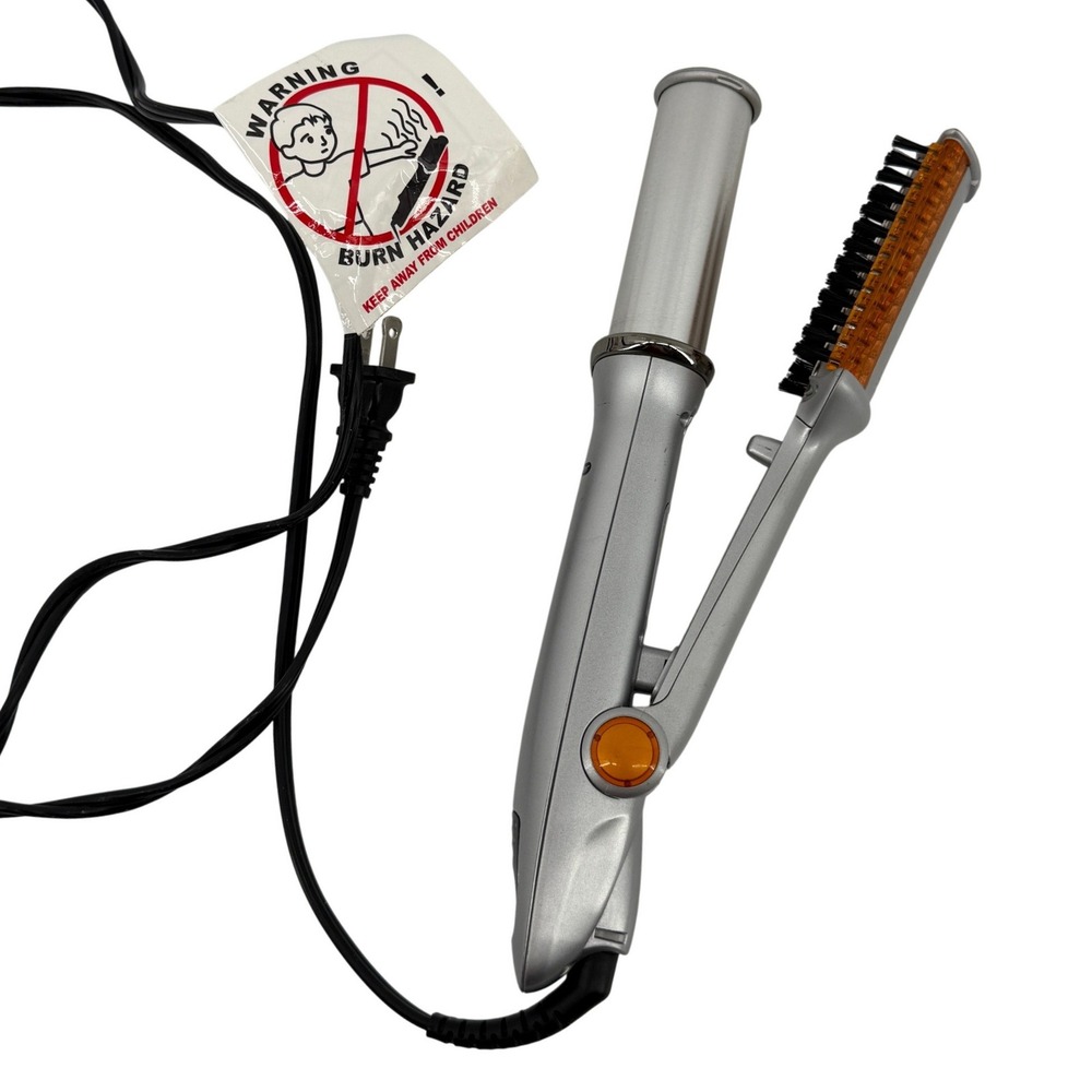 InStyler Original Rotating Curling Iron Brush IS1001 120V Silver 1.25" Works